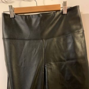 Faux leather front bike shorts